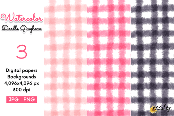 Download Watercolor Doodle Gingham Backgrounds - Gingham backgrounds Collection