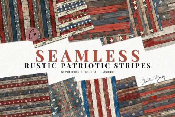 Download Seamless Rustic Patriotic Stripes Paper - Patriotic Collection