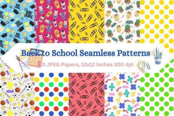 Download Trendy Back to School Digital Papers - School digital papers Collection