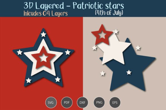 Download 3D Layered Patriotic Star - Patriotic Collection