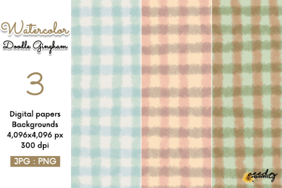 Download Watercolor Doodle Gingham Backgrounds - Gingham backgrounds Collection