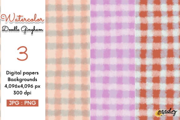 Download Watercolor Doodle Gingham Backgrounds - Gingham backgrounds Collection