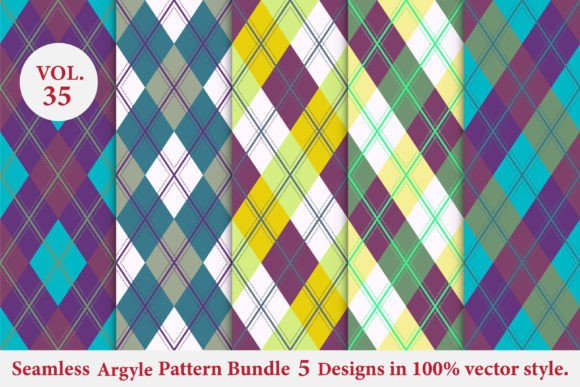 Download Argyle Pattern Bundle 5 Designs Vol.35 - Argyle pattern Collection