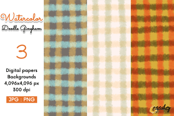 Download Watercolor Doodle Gingham Backgrounds - Gingham backgrounds Collection