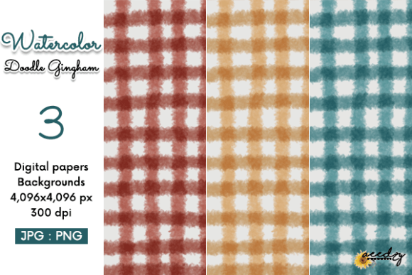Download Watercolor Doodle Gingham Backgrounds - Gingham backgrounds Collection