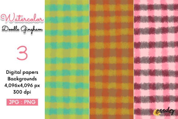 Download Watercolor Doodle Gingham Backgrounds - Gingham backgrounds Collection
